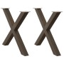 Patas para mesa de comedor en forma de X (2 unidades, acero natural, 90 x 72-73 cm) en Patas para mesas | Comprar online en Foro