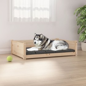 Cama para perros madera maciza de pino 105,5x75,5x28 cm