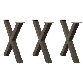 Patas para mesa de comedor en forma de X (3 unidades, acero