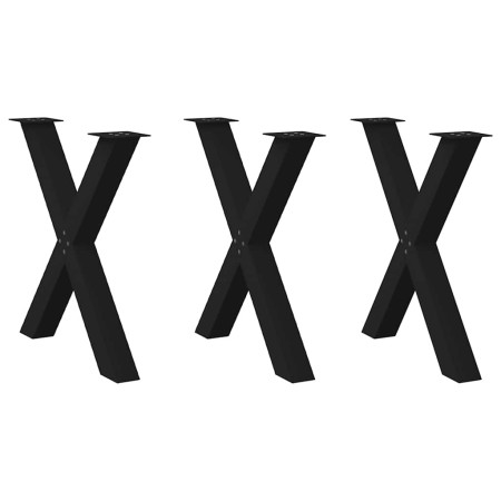 Patas para mesa de comedor en forma de X (3 unidades), color negro, 80 x (72-73) cm, acero en Patas para mesas | Comprar online 