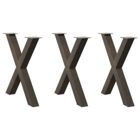 Patas para mesa de comedor en forma de X (3 unidades, acero