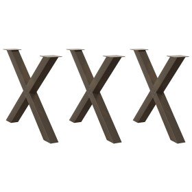 Patas para mesa de comedor en forma de X (3 unidades, acero