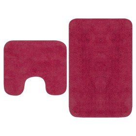 Conjunto de alfombrillas de baño de tela 2 piezas fucsia Conjunto de alfombrillas de baño de tela 2 piezas fucsia