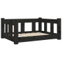 Hundebett aus massivem schwarzem Kiefernholz, 65,5 x 50,5 x 28 cm von vidaXL, Betten für Hunde - Ref: Foro24-820191, Preis: 5...