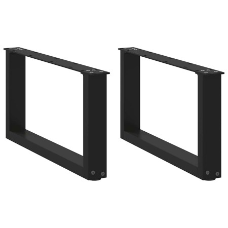 Patas para mesa de centro en forma de U (2 unidades), color negro, 60 x (30-31) cm, acero en Patas para mesas | Comprar online e
