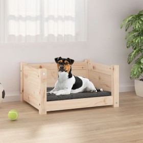 Cama para perros madera maciza de pino 55,5x45,5x28 cm