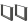 Patas para mesa de centro en forma de U (2 unidades), antracita, 70 x (30-31) cm, acero en Patas para mesas | Comprar online en 