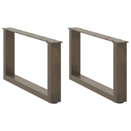 Patas para mesa de centro en forma de U (2 unidades, acero natural, 70 x 30-31 cm) en Patas para mesas | Comprar online en Foro2