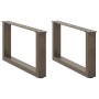 Patas para mesa de centro en forma de U (2 unidades, acero natural, 70 x 30-31 cm) en Patas para mesas | Comprar online en Foro2