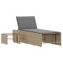 Tumbonas 2 piezas con mesa ratán sintético beige