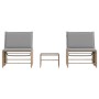 Tumbonas 2 piezas con mesa ratán sintético beige