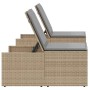 Tumbonas 2 piezas con mesa ratán sintético beige