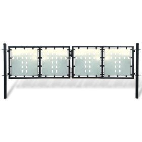 Puerta de valla de jardín negra 300x150 cm Puerta de valla de jardín negra 300x150 cm