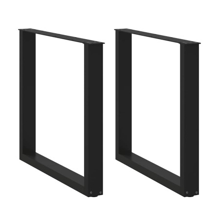 Patas para mesa de comedor en forma de U (2 unidades), color negro, 90 x (72-73) cm, acero en Patas para mesas | Comprar online 
