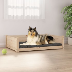 Cama para perros madera maciza de pino 95,5x65,5x28 cm