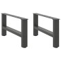 Patas para mesa de centro antracita (2 unidades, 70 x 30-31 cm