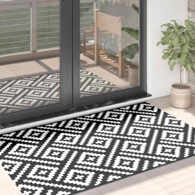 Alfombra de exterior ARAKIL blanca y negra 120x180 cm PP