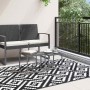 Alfombra de exterior ARAKIL blanca y negra 120x180 cm PP