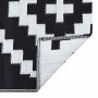 Alfombra de exterior ARAKIL blanca y negra 120x180 cm PP