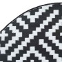 Alfombra de exterior ARAKIL blanco y negro Ø120 cm PP