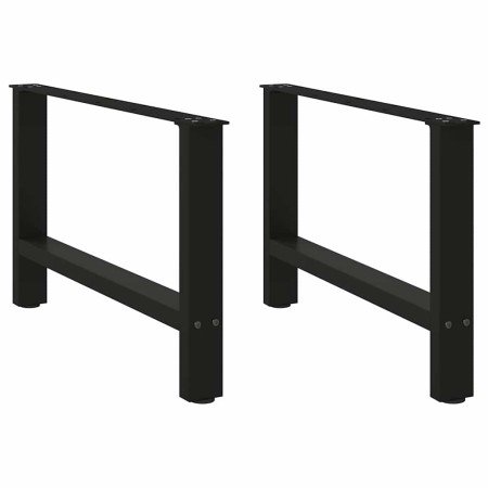 Patas para mesa de centro negras (2 unidades, 70 x 42-43 cm, acero) en Patas para mesas | Comprar online en Foro24
