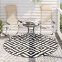 Alfombra de exterior ARAKIL blanco y negro Ø200 cm PP