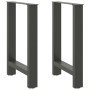 Patas para mesa de comedor antracita (2 unidades, 50 x 72-73