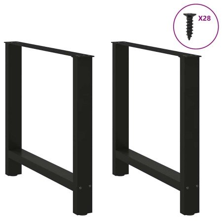 Patas para mesa de comedor negras (2 unidades, 70 x 72-73 cm, acero) en Patas para mesas | Comprar online en Foro24