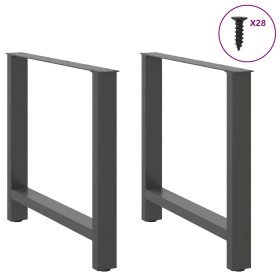 Patas para mesa de comedor antracita (2 unidades, 70 x 72-73