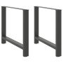 Patas para mesa de comedor antracita (2 unidades, 90 x 72-73