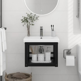 Estructura de lavabo suspendido hierro negro 40x38x31 cm de vidaXL, Tocadores de baño - Ref: Foro24-338493, Precio: 65,17 €, ...