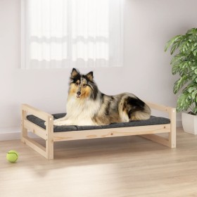Cama para perros madera maciza de pino 95,5x65,5x28 cm