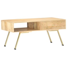 Mesa de centro de madera maciza de mango 95x50x42 cm