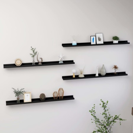 Wall shelves 4 units black 100x9x3 cm by vidaXL, Shelves and shelves - Ref: Foro24-326670, Price: 47,88 €, Discount: %
