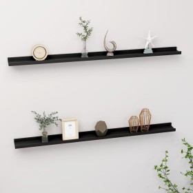 Wall shelves 2 units black 115x9x3 cm by vidaXL, Shelves and shelves - Ref: Foro24-326666, Price: 32,54 €, Discount: %