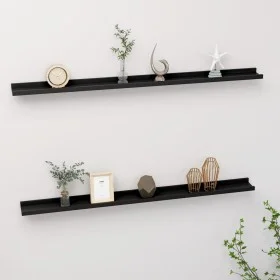 Wandregale 2 Einheiten schwarz 115x9x3 cm von vidaXL, Regale und Regale - Ref: Foro24-326666, Preis: 32,38 €, Rabatt: %