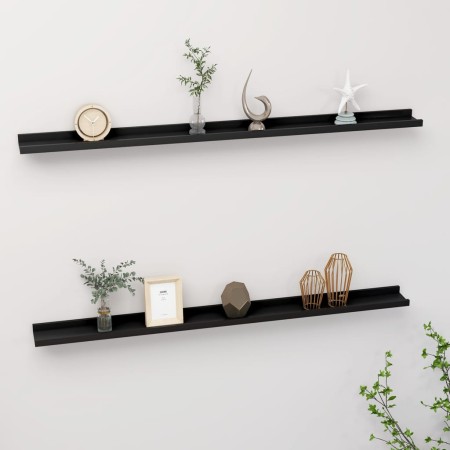 Wandregale 2 Einheiten schwarz 115x9x3 cm von vidaXL, Regale und Regale - Ref: Foro24-326666, Preis: 32,54 €, Rabatt: %