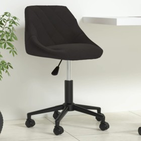 Silla de oficina giratoria de terciopelo negro