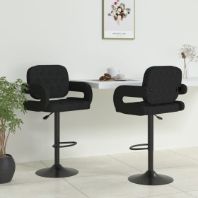 Kitchen stools 2 units black fabric by vidaXL, Kitchen stools - Ref: Foro24-335623, Price: 198,92 €, Discount: %