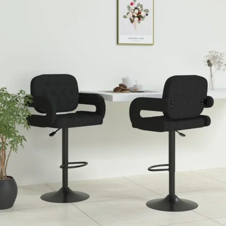 Kitchen stools 2 units black fabric by vidaXL, Kitchen stools - Ref: Foro24-335623, Price: 192,08 €, Discount: %