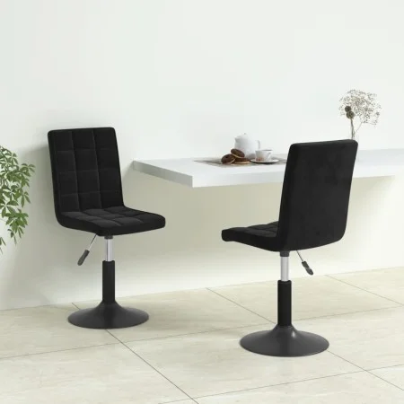 Drehbare Esszimmerstühle, 2 Stück, schwarzer Samt von vidaXL, Essstühle - Ref: Foro24-335738, Preis: 142,44 €, Rabatt: %