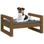 Hundebett aus massivem Kiefernholz, honigbraun, 55,5x45,5x28 cm von vidaXL, Betten für Hunde - Ref: Foro24-821470, Preis: 35,...