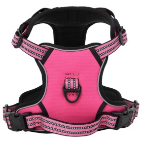 Arnés para perros con correa y collar ajustable rosa M