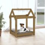 Hundebett aus massivem Kiefernholz, honigbraun, 61 x 50 x 70 cm von vidaXL, Betten für Hunde - Ref: Foro24-822200, Preis: 40,...