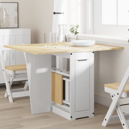 Mesa de comedor plegable mariposa Corona madera pino blanco en Mesas de cocina y de comedor | Comprar online en Foro24