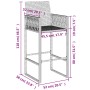 Taburetes altos de jardín 2 unidades ratán sintético gris