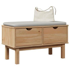 Banco de recibidor OTTA madera maciza de pino 80x40x45 cm