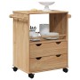 Carrito de cocina OTTA madera maciza de pino 59x45x80 cm