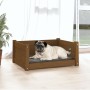 Hundebett aus massivem Kiefernholz, honigbraun, 65,5 x 50,5 x 28 cm von vidaXL, Betten für Hunde - Ref: Foro24-821450, Preis:...