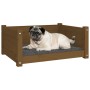 Hundebett aus massivem Kiefernholz, honigbraun, 65,5 x 50,5 x 28 cm von vidaXL, Betten für Hunde - Ref: Foro24-821450, Preis:...